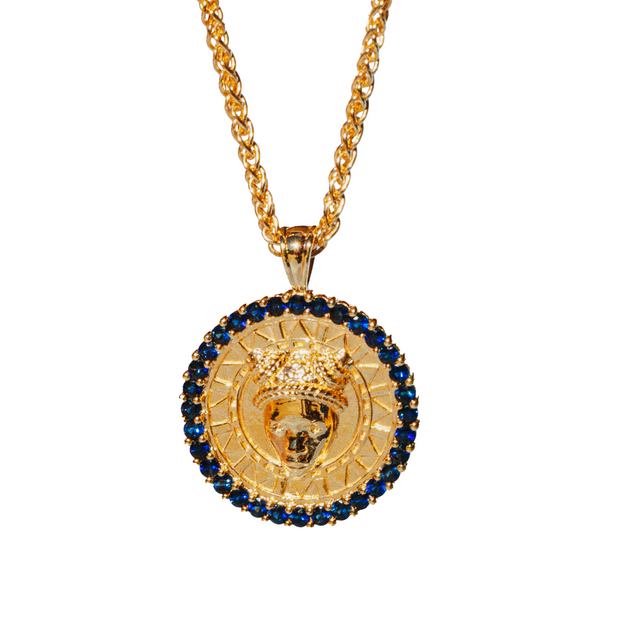 Reava Coin Necklace with Natural Blue Sapphire