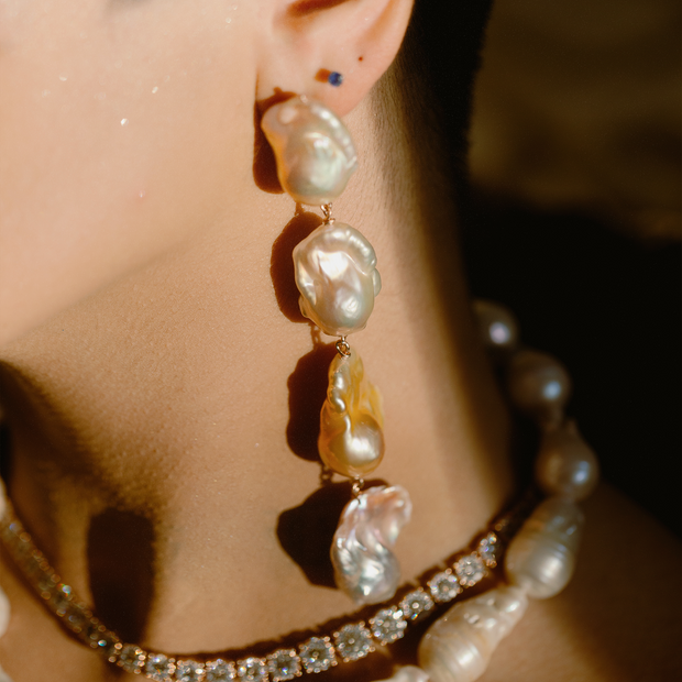 Isis Large Pearl Drop Earrings