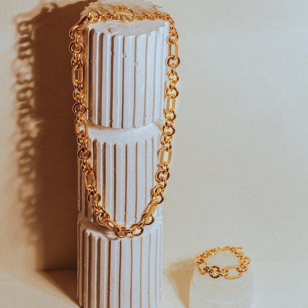 Marcella Link Chain Bracelet in Brass