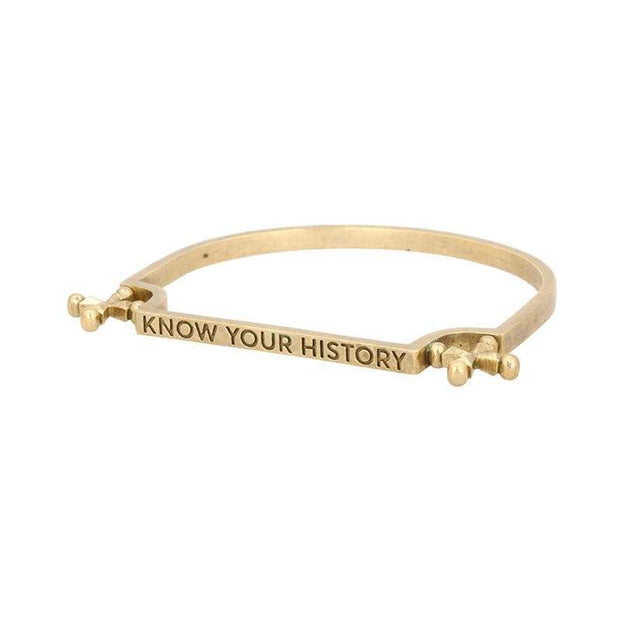 Know Your History Bracelet in Brass