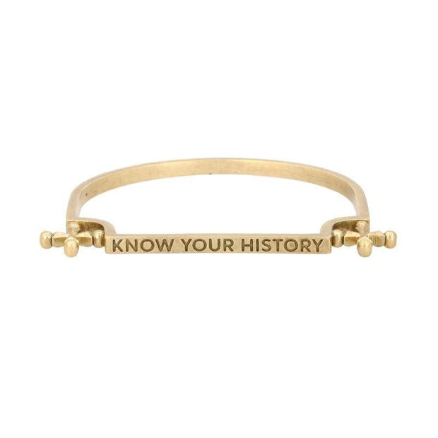 Know Your History Bracelet in Brass