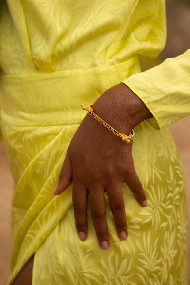 Adore Adorn Bracelet Know Your History Bracelet in Gold
