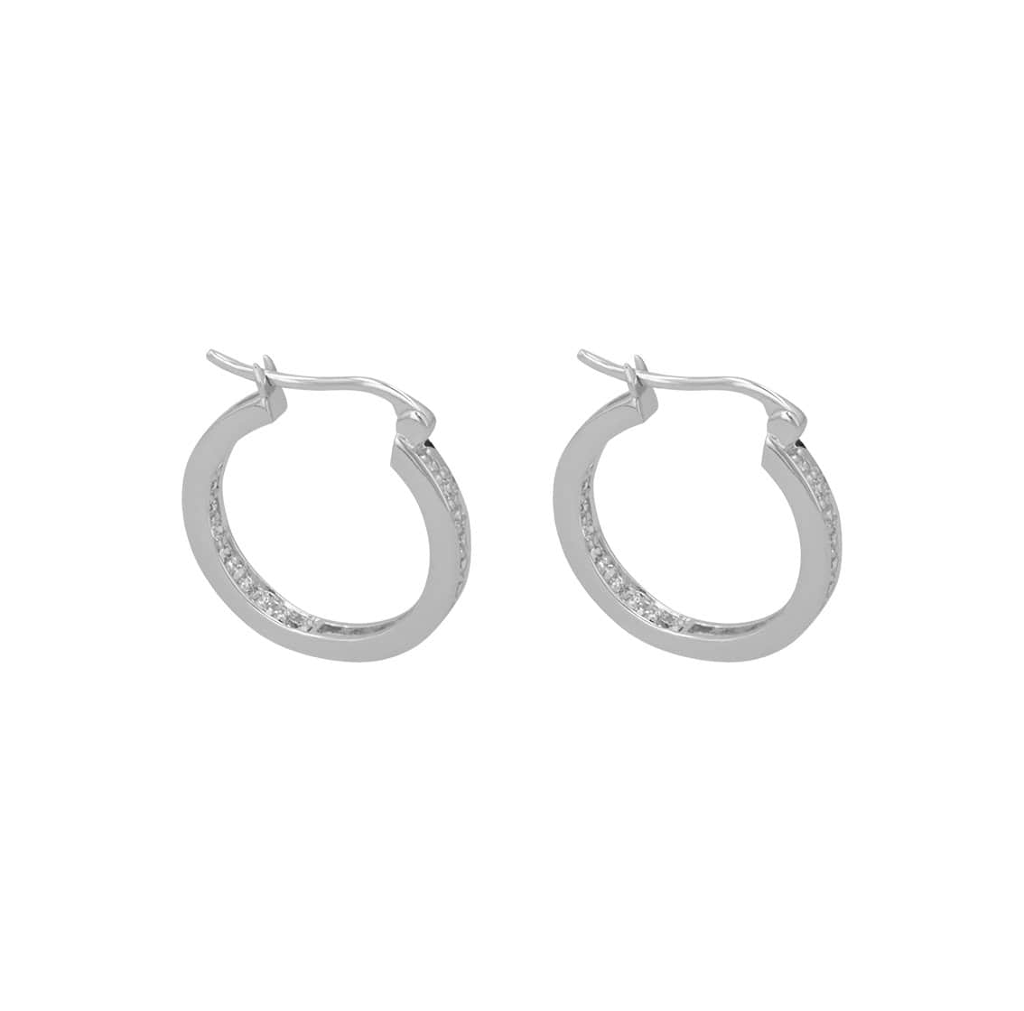 Adore Adorn Earrings 14mm Lucky Hoop in Rhodium
