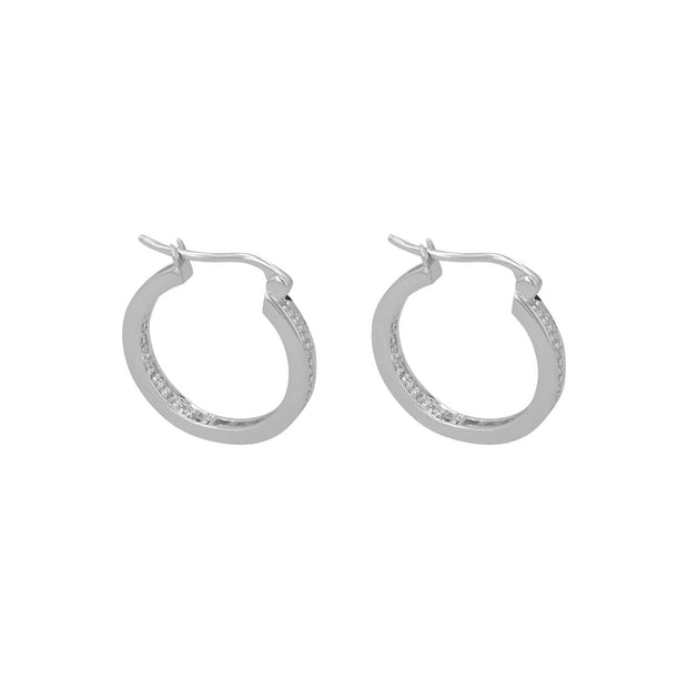 Adore Adorn Earrings 14mm Lucky Hoop in Rhodium