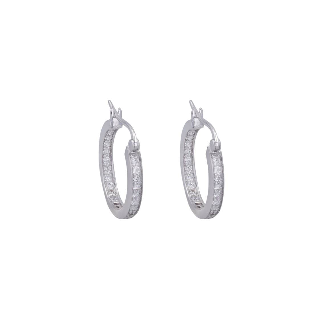 Adore Adorn Earrings 14mm Lucky Hoop in Rhodium