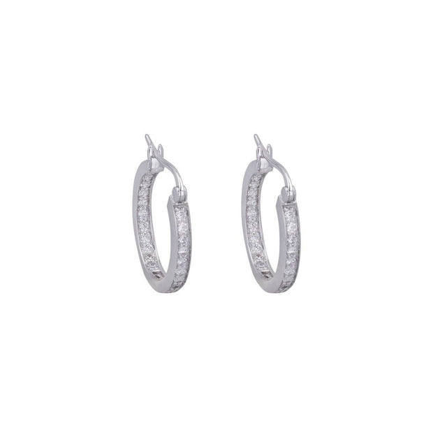 Adore Adorn Earrings 14mm Lucky Hoop in Rhodium