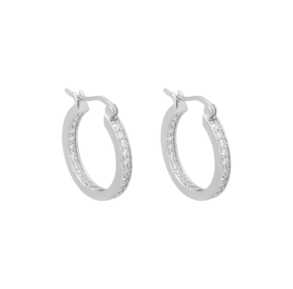 Dime Sized Lucky Hoop Rhodium