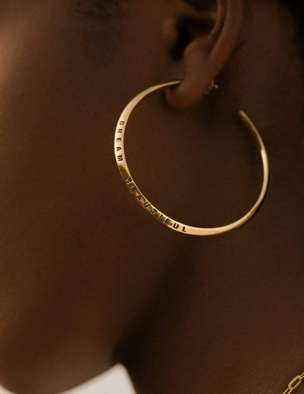 Adore Adorn Earrings 2.25" Dream Beautiful Hoop Earrings + Gold