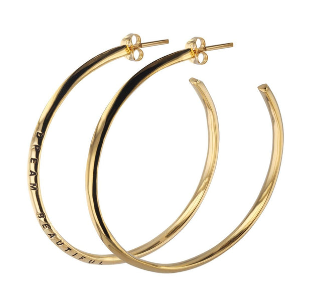 Dream Beautiful Hoop Earrings + Gold