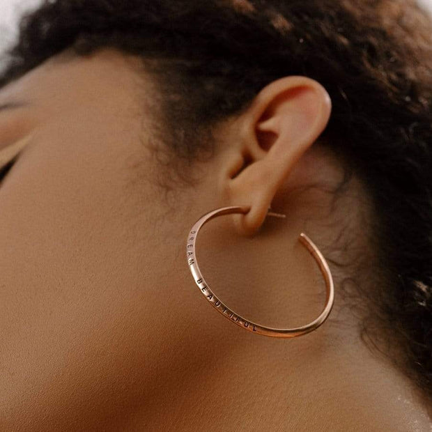 Adore Adorn Earrings 2.25" Dream Beautiful Hoop Earrings in Rose Gold