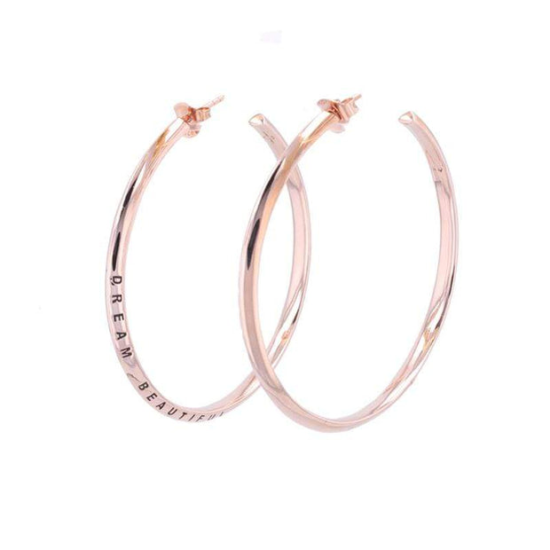 Dream Beautiful Hoop Earrings in Rose Gold - 1 Left