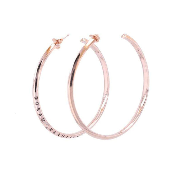 Dream Beautiful Hoop Earrings in Rose Gold