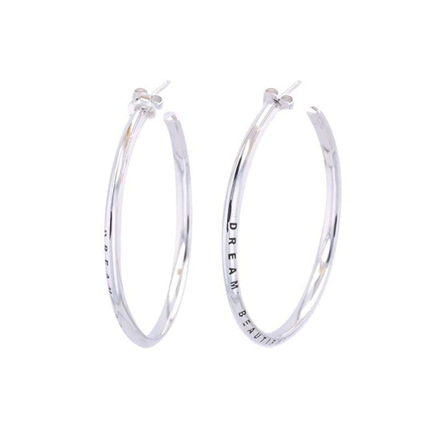 Dream Beautiful Hoop Earrings in White Rhodium