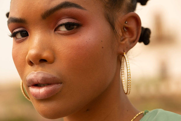 Adore Adorn Earrings 50mm Lucky Hoop in Gold