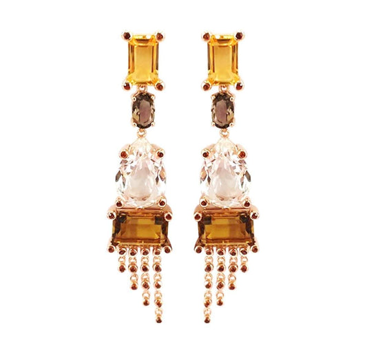 Desert Drip Dangle Earrings | Rose Gold Plated