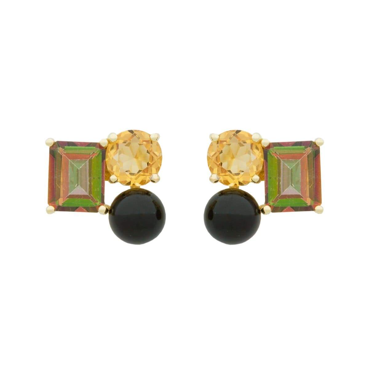 Haevan Studded Earrings Mystic Topaz 14K Plated