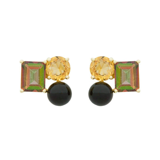 Haevan Studded Earrings | Mystic Topaz, 14K Gold Plated