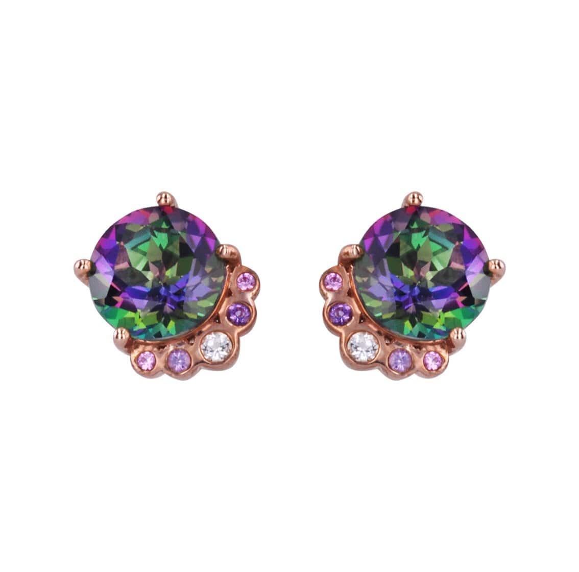 Majestic Studded Earrings Rose Gold Plated