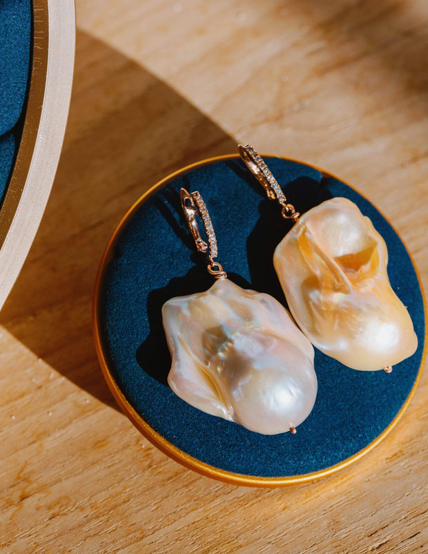 Adore Adorn Earrings Milan Gold Small Baroque Earring in Rose Gold
