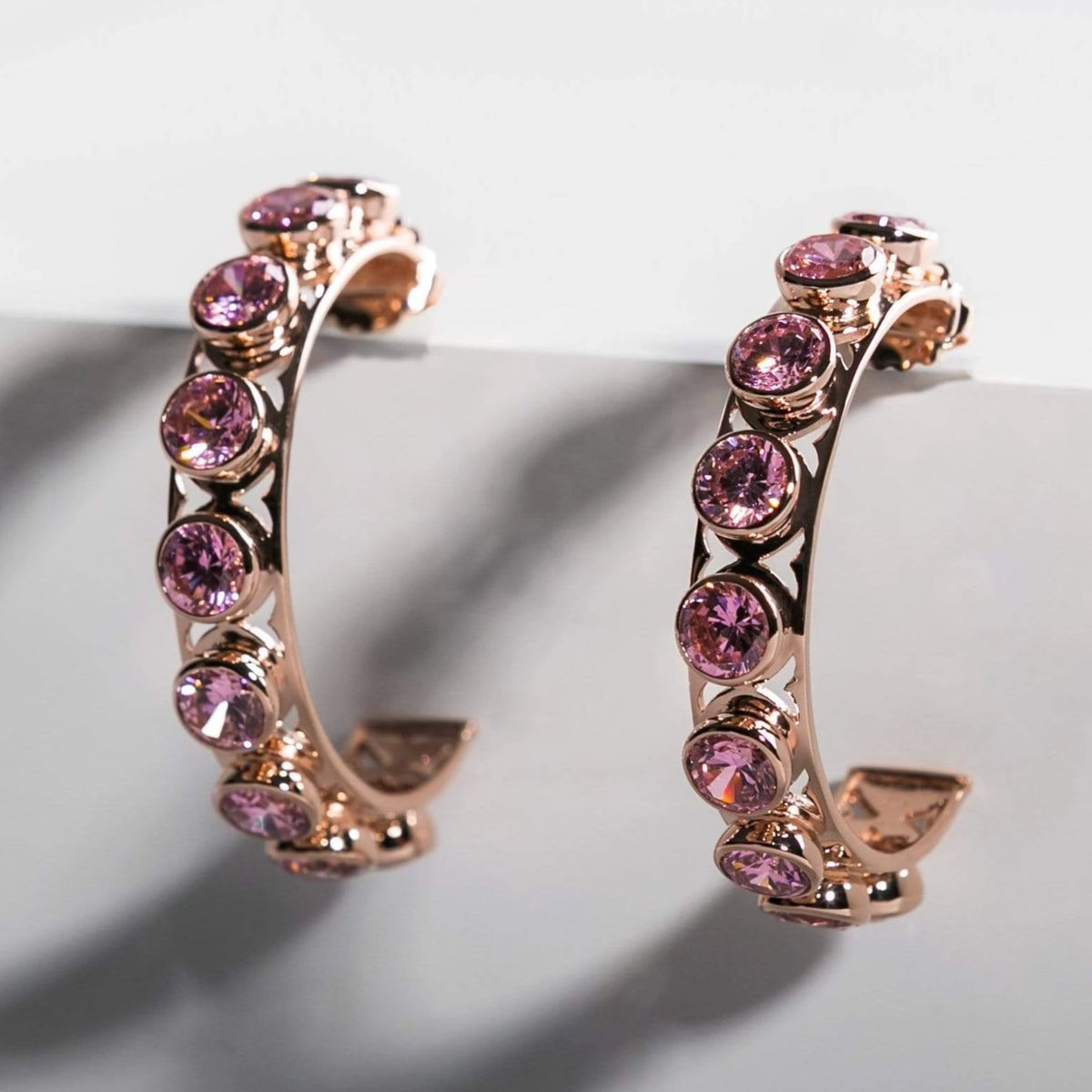 Shari 3/4 Hoop Earrings | Rose Gold Plated
