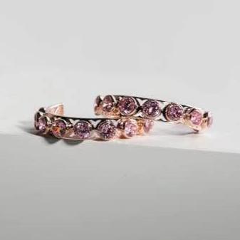 Adore Adorn Earrings Shari 3/4 Hoop Earrings - Rose Gold / Pink Sapphire
