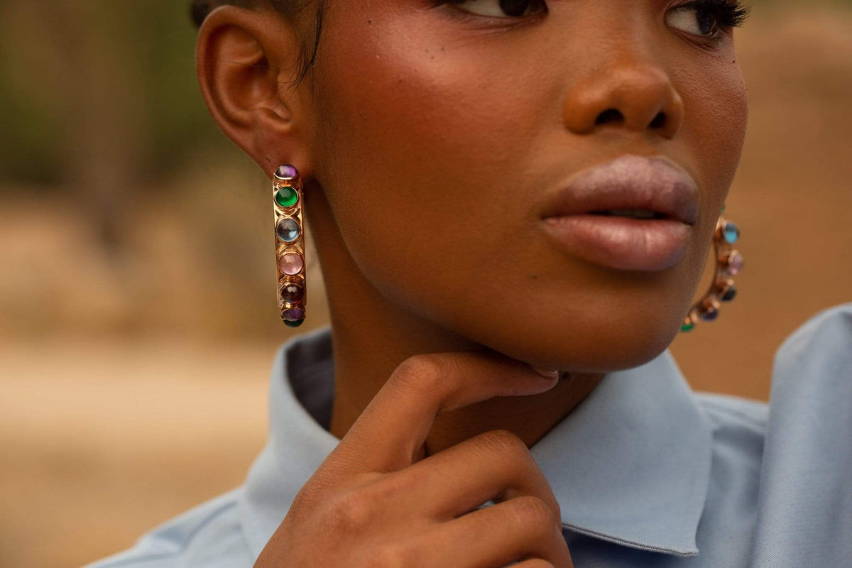 Adore Adorn Earrings Shari Hoop Earrings in Rose Gold