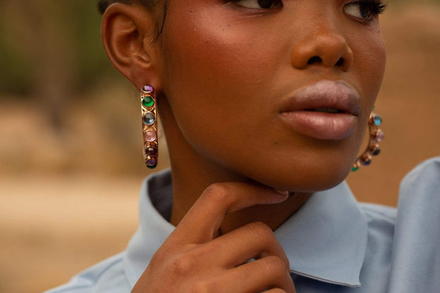 Adore Adorn Earrings Shari Hoop Earrings in Rose Gold