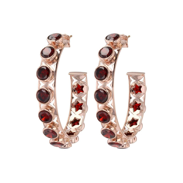 Shari Hoop Earrings in Rose Gold