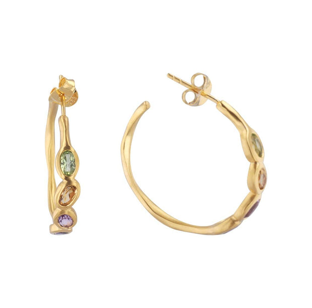 Adore Adorn Earrings Sundazed Hoop Earrings in 14K Gold