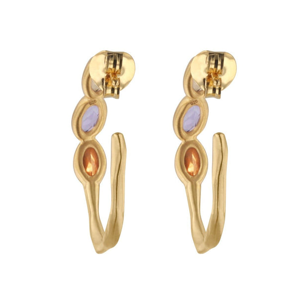 Adore Adorn Earrings Sundazed Hoop Earrings in 14K Gold