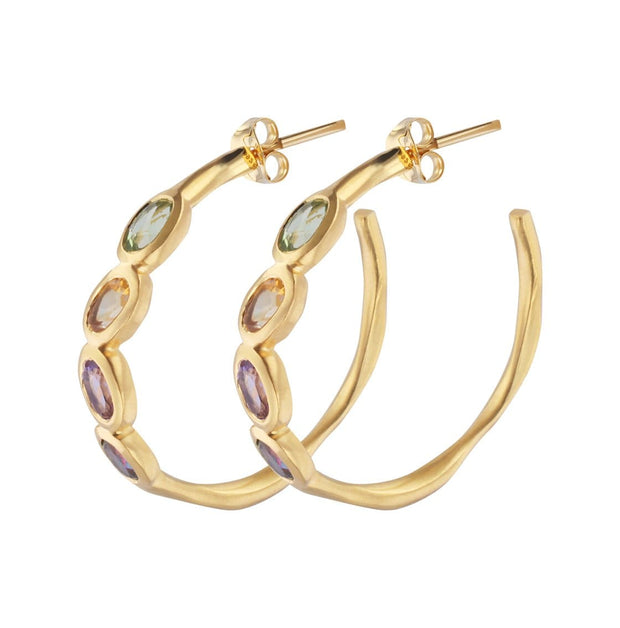 Adore Adorn Earrings Sundazed Hoop Earrings in 14K Gold