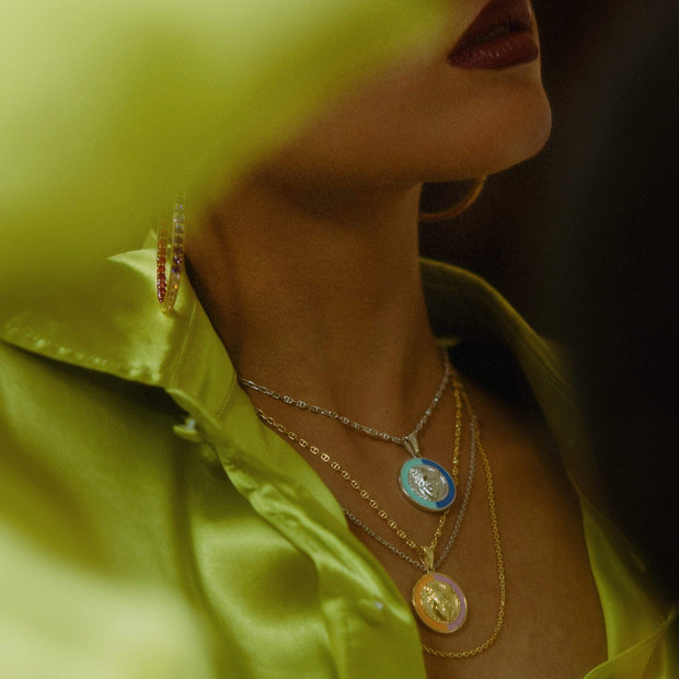 Adore Adorn Necklace Gold Double-Layered Reava Coin Necklace in 14K Gold