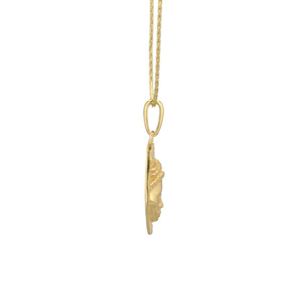 Reava Coin Necklace in 14K Gold with Light Polish