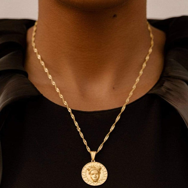 Adore Adorn Necklace Gold Reava Coin Necklace in 14K Gold