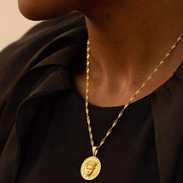 Adore Adorn Necklace Gold Reava Coin Necklace in 14K Gold