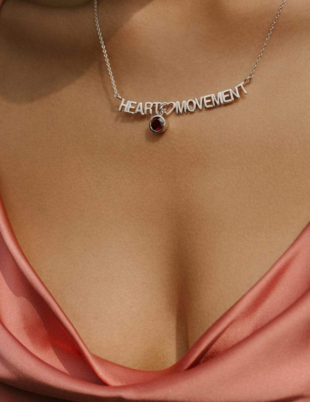 Adore Adorn Necklace Heart Movement Necklace in Silver