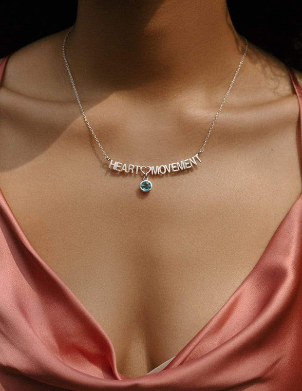 Adore Adorn Necklace Heart Movement Necklace in Silver