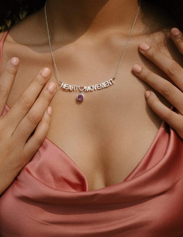 Adore Adorn Necklace Heart Movement Necklace in Silver