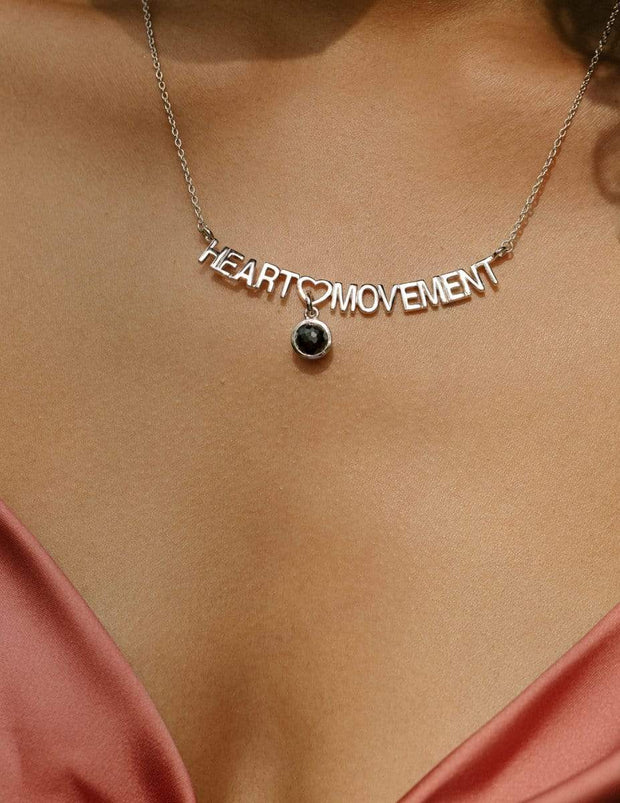 Adore Adorn Necklace Heart Movement Necklace in Silver