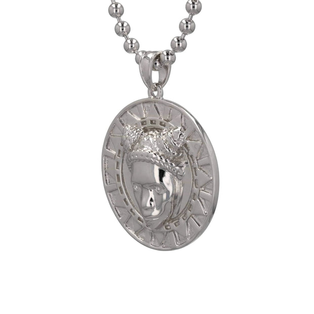 Reava Full-Sized Pendant in White Rhodium