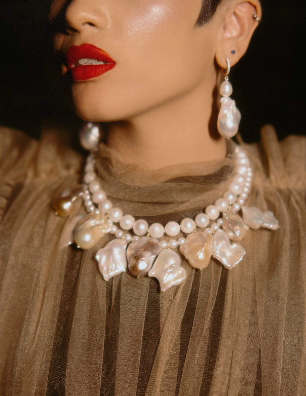 Adore Adorn Necklaces Greek Goddess Statement Baroque Pearl Necklace