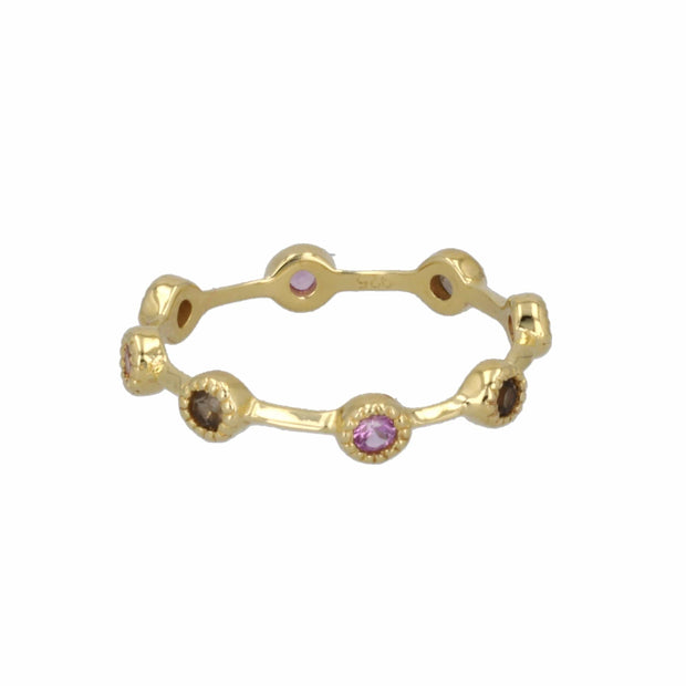 Adore Adorn Ring 6 Copy of 360 Individual Ring with Pink Sapphire in 14K Gold Size 6 and 8