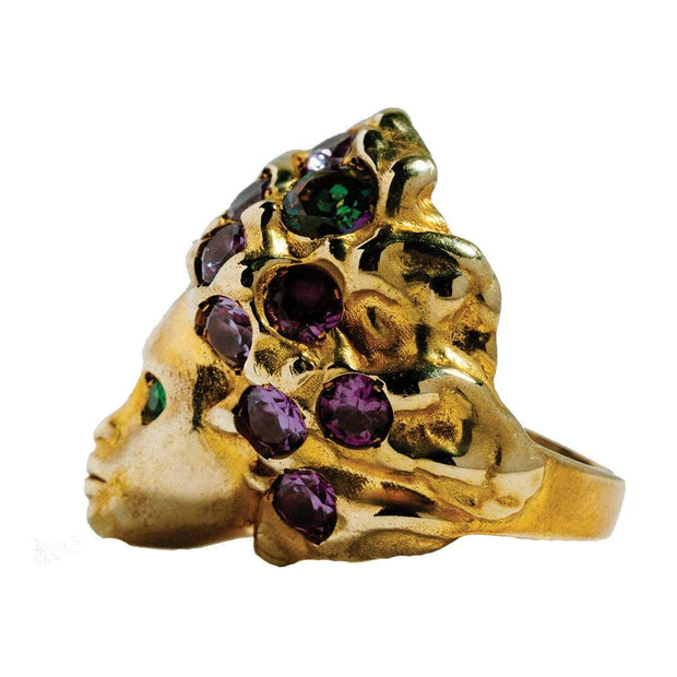 Adore Adorn Ring 8 / Mystic Topaz/Emerald Missy Ring in 14K Gold Mystic Topaz/Emerald Size 8