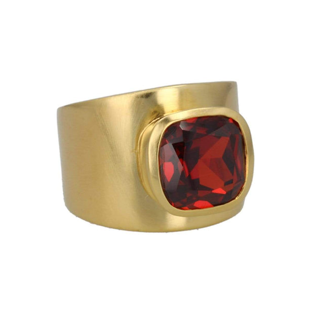 Adore Adorn Ring Copy of Copy of Lilly Ring in 18K Gold Vermeil Red Garnet / Brushed Gold Vermeil Size 9 and 10