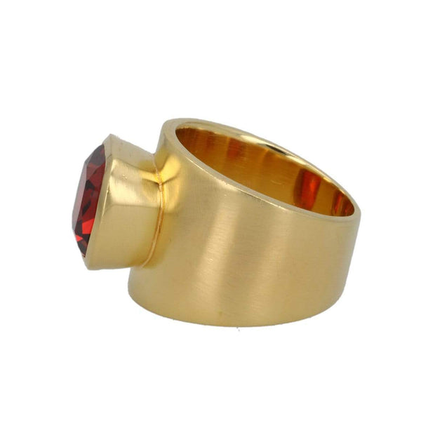 Adore Adorn Ring Copy of Copy of Lilly Ring in 18K Gold Vermeil Red Garnet / Brushed Gold Vermeil Size 9 and 10