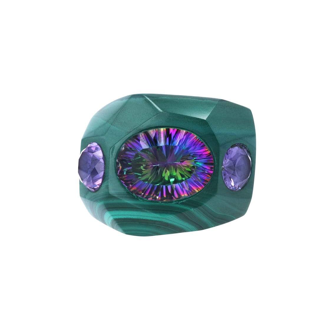 Adore Adorn Ring Crystal Cut Ring Blue with Mystic Topaz