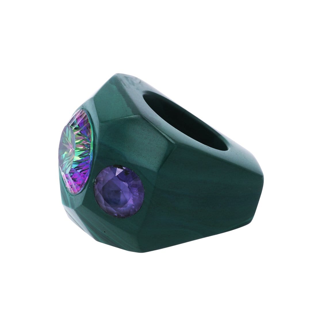 Adore Adorn Ring Crystal Cut Ring Blue with Mystic Topaz