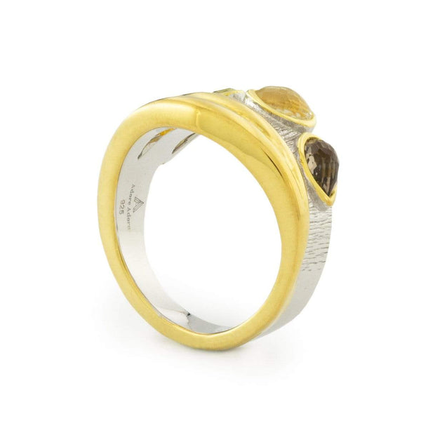 Desire Cocktail Ring in White Rhodium + 14K Gold