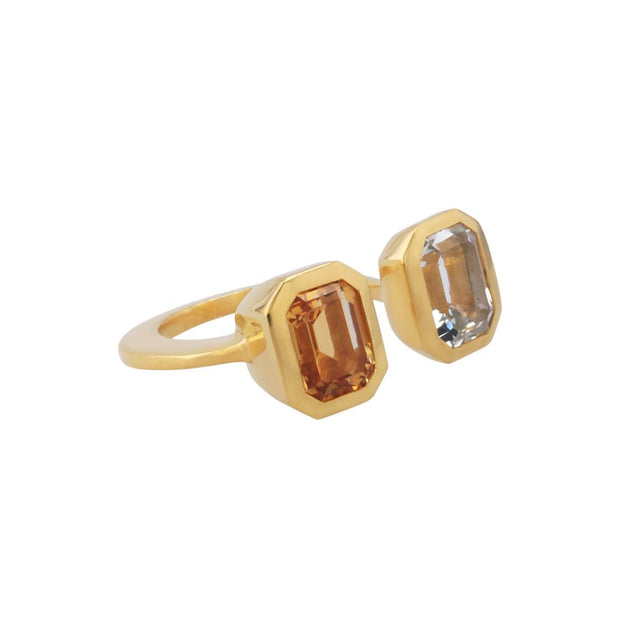 Adore Adorn Ring Lila Ring with Citrine + Peridot in Matte Gold