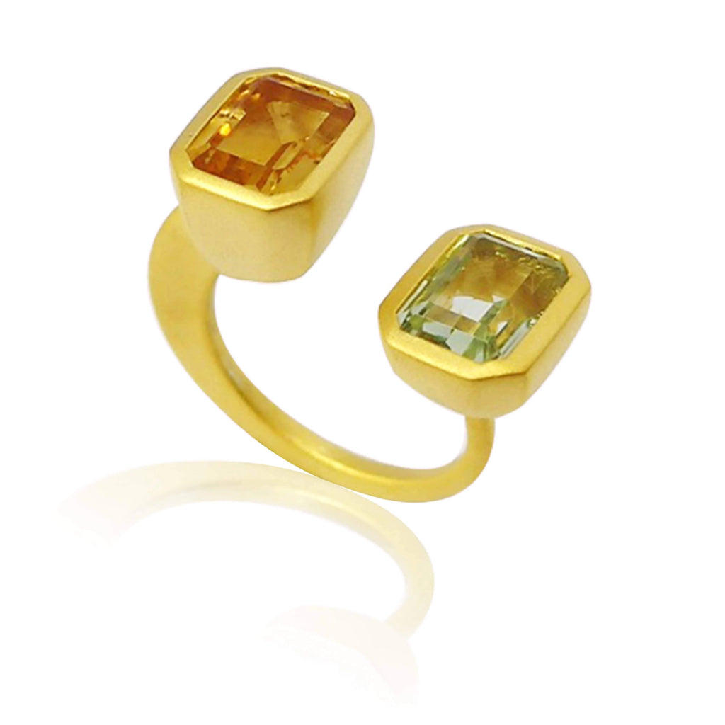 Lila Ring Citrine + Peridot Matte